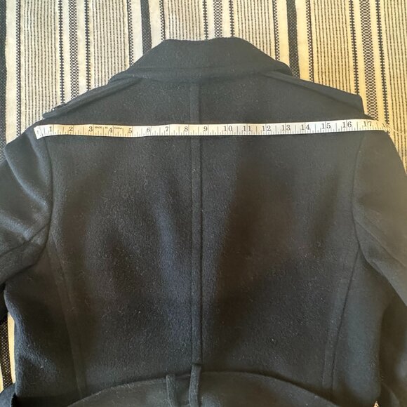 Calvin Klein Women's Single Breasted Wool Blend Belted Trench Coat Black Size 10 - Picture 5 of 6